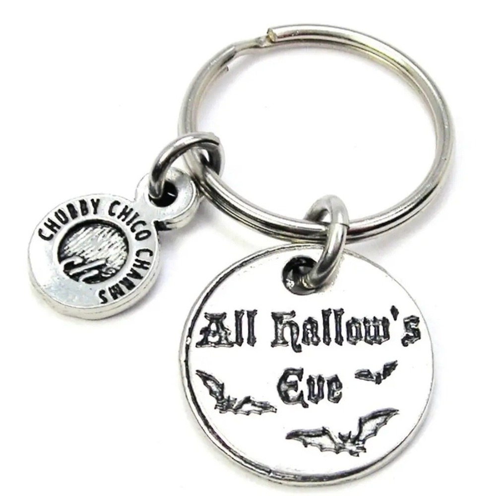 Pewter Keychain Halloween Chubby Chico Charms All Hallow's Eve Keyring‎ NEW